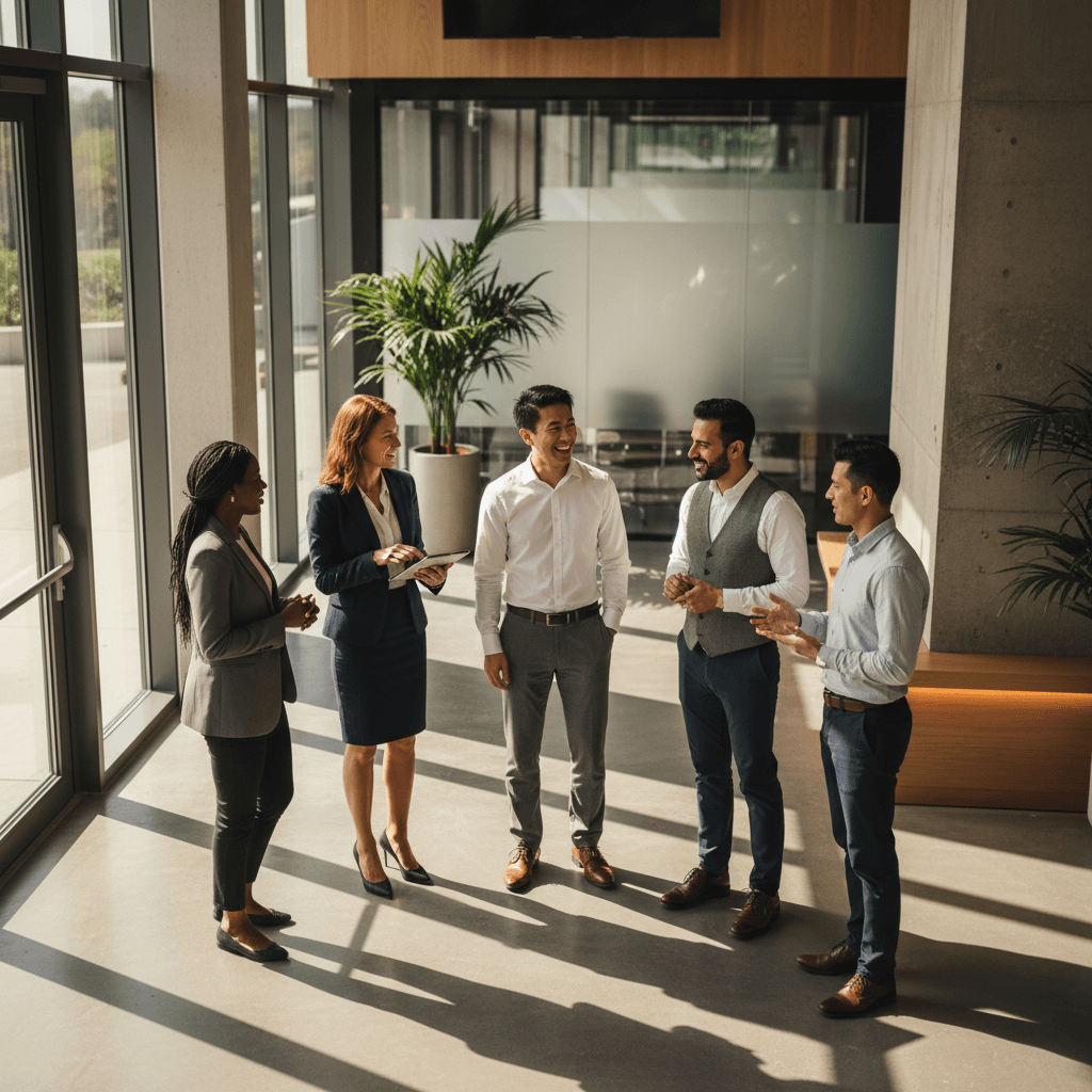 International workforce professionals from diverse backgrounds